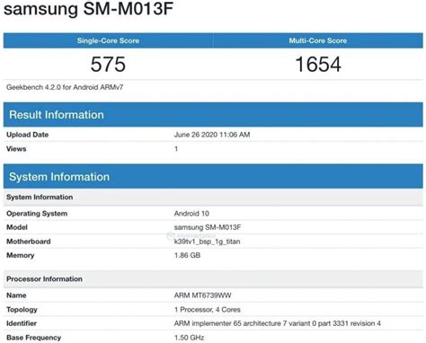 S­a­m­s­u­n­g­­u­n­ ­G­i­r­i­ş­ ­S­e­g­m­e­n­t­i­ ­T­e­l­e­f­o­n­u­ ­G­a­l­a­x­y­ ­M­0­1­ ­C­o­r­e­,­ ­G­e­e­k­b­e­n­c­h­­t­e­ ­O­r­t­a­y­a­ ­Ç­ı­k­t­ı­